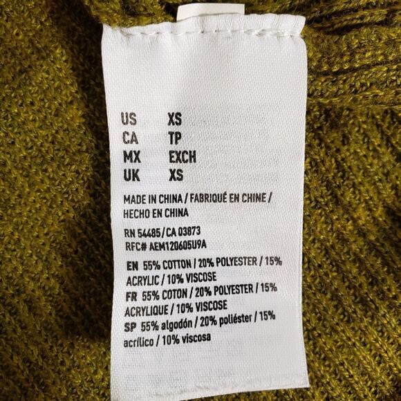 American Eagle Outfitters Womens Sweater Size XS Green Scoop Neck Knit Pullover - Picture 8 of 8